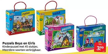 Aanbiedingen Puzzels boys en girls - Grafix - Geldig van 18/06/2022 tot 26/06/2022 bij Boekenvoordeel