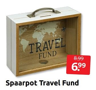 Aanbiedingen Spaarpot travel fund - Huismerk - Boekenvoordeel - Geldig van 18/06/2022 tot 26/06/2022 bij Boekenvoordeel