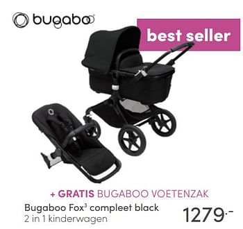 Aanbiedingen Bugaboo fox3 compleet black 2 in 1 kinderwagen - Bugaboo - Geldig van 19/06/2022 tot 25/06/2022 bij Baby & Tiener Megastore