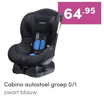 Aanbiedingen Cabino autostoel groep 0-1 zwart blauw - Cabino - Geldig van 19/06/2022 tot 25/06/2022 bij Baby & Tiener Megastore