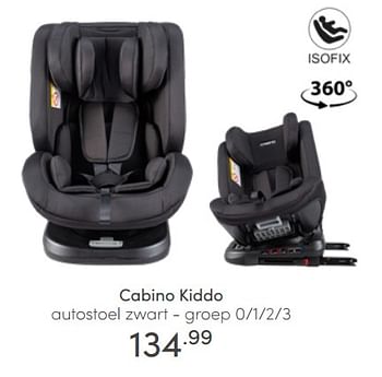 Aanbiedingen Cabino kiddo autostoel zwart - Cabino - Geldig van 19/06/2022 tot 25/06/2022 bij Baby & Tiener Megastore