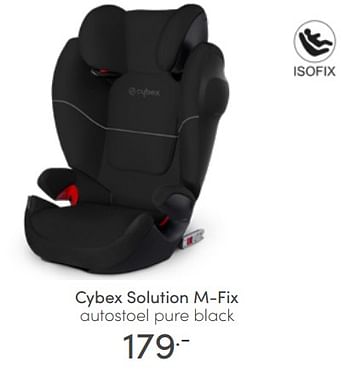 Aanbiedingen Cybex solution m-fix autostoel pure black - Cybex - Geldig van 19/06/2022 tot 25/06/2022 bij Baby & Tiener Megastore