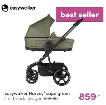 Aanbiedingen Easywalker harvey3 sage green 2 in 1 kinderwagen - Easywalker - Geldig van 19/06/2022 tot 25/06/2022 bij Baby & Tiener Megastore