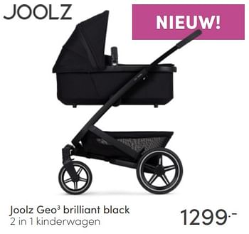 Aanbiedingen Joolz geo3 brilliant black 2 in 1 kinderwagen - Joolz - Geldig van 19/06/2022 tot 25/06/2022 bij Baby & Tiener Megastore