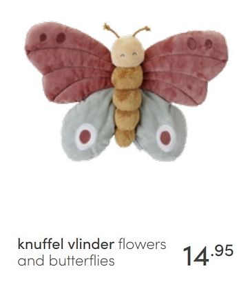 Aanbiedingen Knuffel vlinder flowers and butterflies - Huismerk - Baby &amp; Tiener Megastore - Geldig van 19/06/2022 tot 25/06/2022 bij Baby & Tiener Megastore