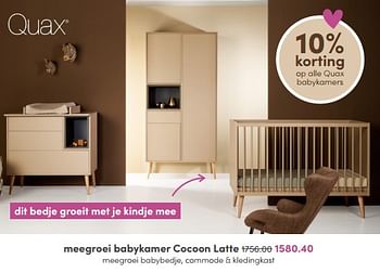 Aanbiedingen Meegroei babykamer cocoon latte - Quax - Geldig van 19/06/2022 tot 25/06/2022 bij Baby & Tiener Megastore