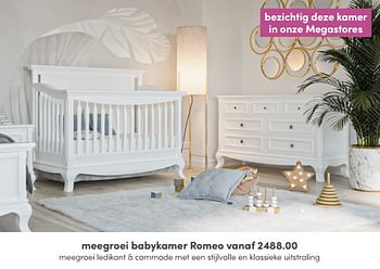 Aanbiedingen Meegroei babykamer romeo - Huismerk - Baby &amp; Tiener Megastore - Geldig van 19/06/2022 tot 25/06/2022 bij Baby & Tiener Megastore