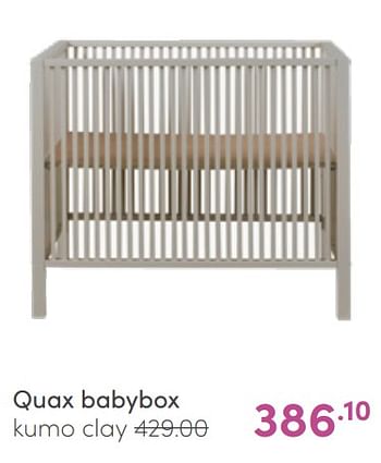 Aanbiedingen Quax babybox kumo clay - Quax - Geldig van 19/06/2022 tot 25/06/2022 bij Baby & Tiener Megastore