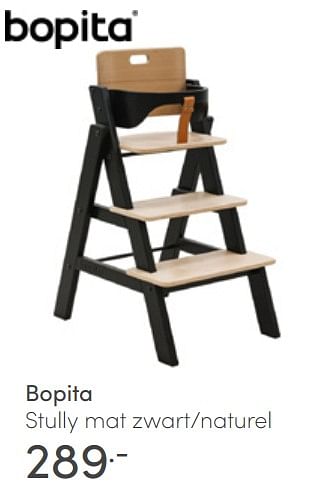 Aanbiedingen Bopita stully mat zwart-naturel - Bopita - Geldig van 19/06/2022 tot 25/06/2022 bij Baby & Tiener Megastore