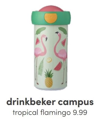 Aanbiedingen Drinkbeker campus tropical flamingo - Mepal - Geldig van 19/06/2022 tot 25/06/2022 bij Baby & Tiener Megastore