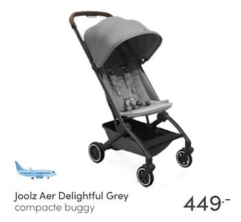 Aanbiedingen Joolz aer delightful grey compacte buggy - Joolz - Geldig van 19/06/2022 tot 25/06/2022 bij Baby & Tiener Megastore