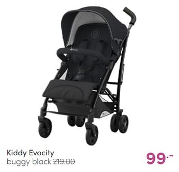 Aanbiedingen Kiddy evocity buggy black - Kiddy - Geldig van 19/06/2022 tot 25/06/2022 bij Baby & Tiener Megastore