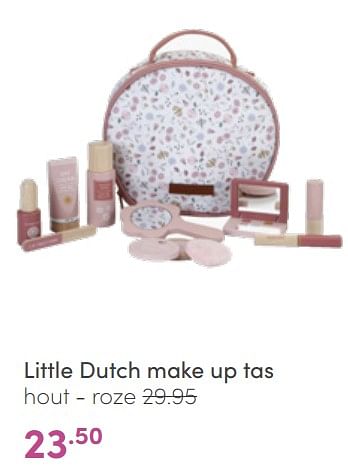 Aanbiedingen Little dutch make up tas hout - roze - Little Dutch - Geldig van 19/06/2022 tot 25/06/2022 bij Baby & Tiener Megastore