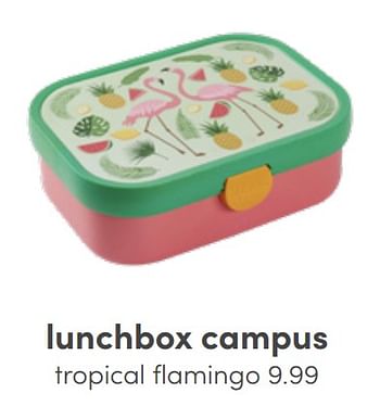 Aanbiedingen Lunchbox campus tropical flamingo - Mepal - Geldig van 19/06/2022 tot 25/06/2022 bij Baby & Tiener Megastore