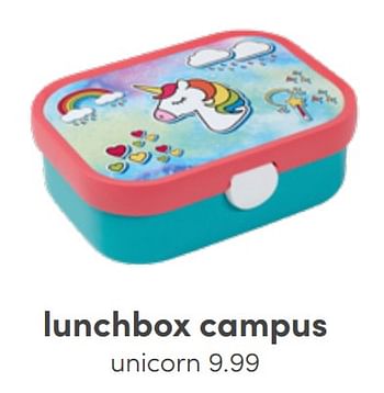 Aanbiedingen Lunchbox campus unicorn - Mepal - Geldig van 19/06/2022 tot 25/06/2022 bij Baby & Tiener Megastore