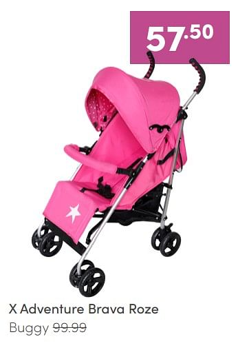 Aanbiedingen X adventure brava roze buggy - Xadventure - Geldig van 19/06/2022 tot 25/06/2022 bij Baby & Tiener Megastore