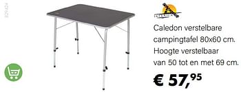 Aanbiedingen Caledon verstelbare campingtafel - Safarica - Geldig van 15/06/2022 tot 31/08/2022 bij Multi Bazar
