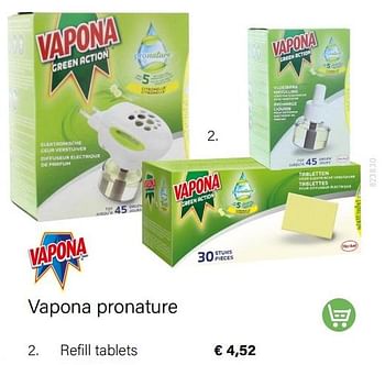 Aanbiedingen Vapona pronature refill tablets - Vapona - Geldig van 15/06/2022 tot 31/08/2022 bij Multi Bazar