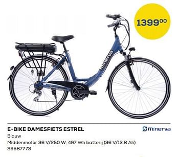 Aanbiedingen E-bike damesfiets estrel - Minerva - Geldig van 17/06/2022 tot 22/07/2022 bij Supra Bazar