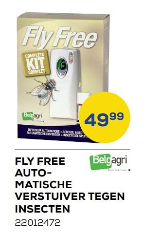 Aanbiedingen Fly free automatische verstuiver tegen insecten - Belgagri - Geldig van 17/06/2022 tot 22/07/2022 bij Supra Bazar