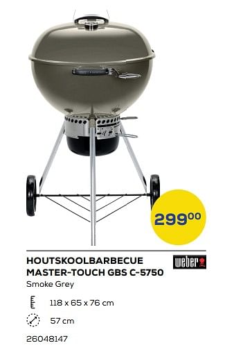 Aanbiedingen Houtskoolbarbecue master-touch gbs c-5750 - Weber - Geldig van 17/06/2022 tot 22/07/2022 bij Supra Bazar