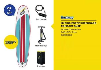 Aanbiedingen Hydro-force surfboard compact surf - BestWay - Geldig van 17/06/2022 tot 22/07/2022 bij Supra Bazar