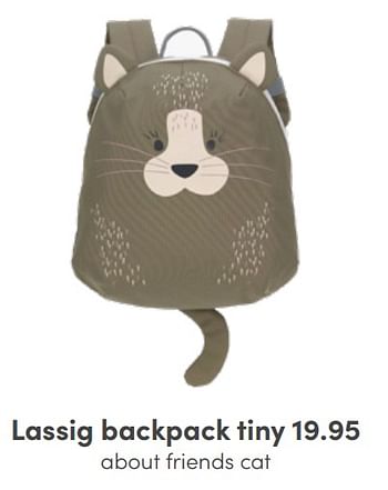 Aanbiedingen Lassig backpack tiny bout friends cat - Lassig - Geldig van 19/06/2022 tot 02/07/2022 bij Baby & Tiener Megastore