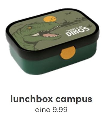 Aanbiedingen Lunchbox campus dino - Mepal - Geldig van 19/06/2022 tot 02/07/2022 bij Baby & Tiener Megastore