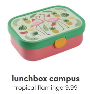 Aanbiedingen Lunchbox campus tropical flamingo - Mepal - Geldig van 19/06/2022 tot 02/07/2022 bij Baby & Tiener Megastore