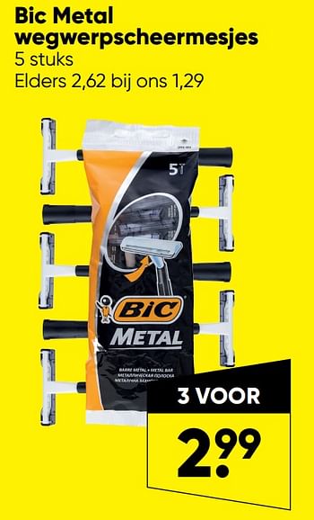 Aanbiedingen Bic metal wegwerpscheermesjes - BIC - Geldig van 20/06/2022 tot 03/07/2022 bij Big Bazar
