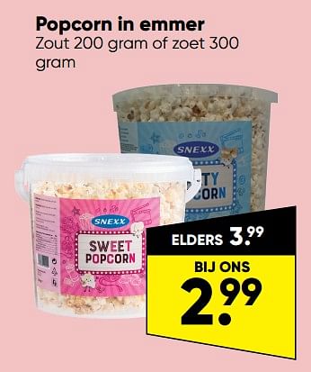 Aanbiedingen Popcorn in emmer - Snexx - Geldig van 20/06/2022 tot 03/07/2022 bij Big Bazar