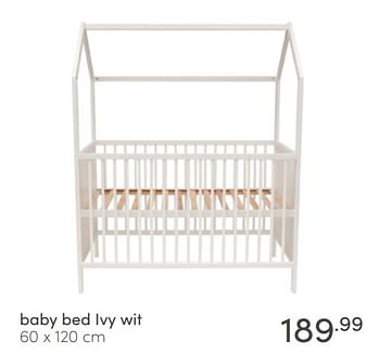 Aanbiedingen Baby bed ivy wit - Huismerk - Baby &amp; Tiener Megastore - Geldig van 26/06/2022 tot 02/07/2022 bij Baby & Tiener Megastore