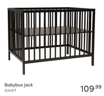 Aanbiedingen Babybox jack zwart - Huismerk - Baby &amp; Tiener Megastore - Geldig van 26/06/2022 tot 02/07/2022 bij Baby & Tiener Megastore
