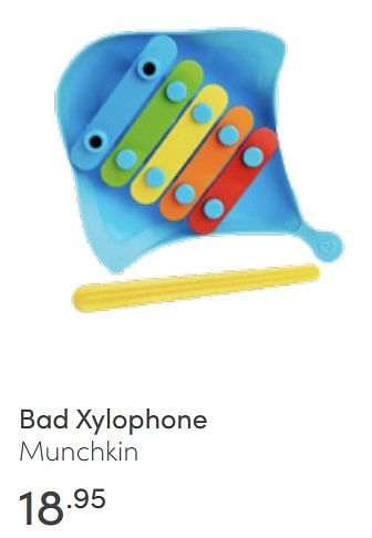 Aanbiedingen Bad xylophone munchkin - Munchkin - Geldig van 26/06/2022 tot 02/07/2022 bij Baby & Tiener Megastore