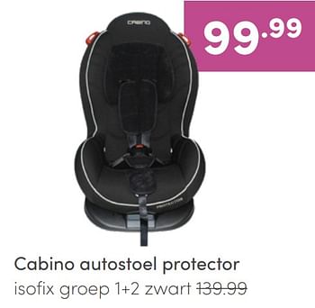 Aanbiedingen Cabino autostoel protector isofix zwart - Cabino - Geldig van 26/06/2022 tot 02/07/2022 bij Baby & Tiener Megastore