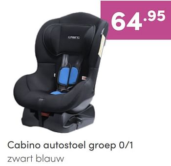 Aanbiedingen Cabino autostoel zwart blauw - Cabino - Geldig van 26/06/2022 tot 02/07/2022 bij Baby & Tiener Megastore