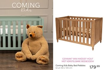 Aanbiedingen Coming kids baby bed pebbles bruin - Coming Kids - Geldig van 26/06/2022 tot 02/07/2022 bij Baby & Tiener Megastore
