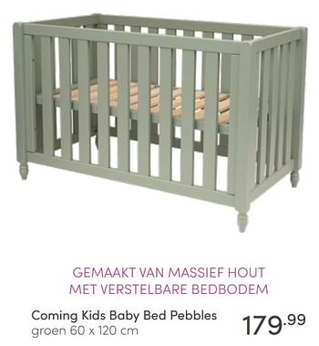 Aanbiedingen Coming kids baby bed pebbles groen - Coming Kids - Geldig van 26/06/2022 tot 02/07/2022 bij Baby & Tiener Megastore