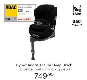 Aanbiedingen Cybex anoris t i size deep black autostoel met airbag - Cybex - Geldig van 26/06/2022 tot 02/07/2022 bij Baby & Tiener Megastore