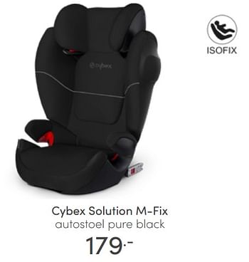 Aanbiedingen Cybex solution m-fix autostoel pure black - Cybex - Geldig van 26/06/2022 tot 02/07/2022 bij Baby & Tiener Megastore