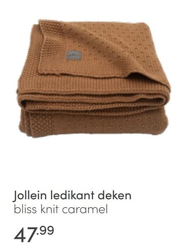 Aanbiedingen Jollein ledikant deken bliss knit caramel - Jollein - Geldig van 26/06/2022 tot 02/07/2022 bij Baby & Tiener Megastore