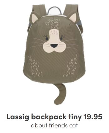 Aanbiedingen Lassig backpack tiny about friends cat - Lassig - Geldig van 26/06/2022 tot 02/07/2022 bij Baby & Tiener Megastore
