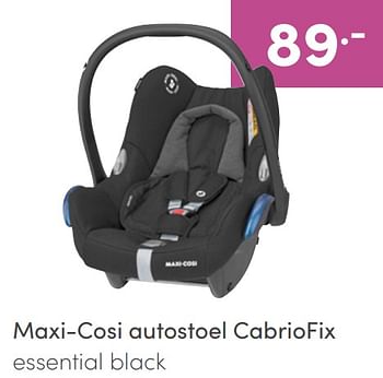 Aanbiedingen Maxi-cosi autostoel cabriofix essential black - Maxi-cosi - Geldig van 26/06/2022 tot 02/07/2022 bij Baby & Tiener Megastore