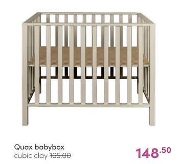 Aanbiedingen Quax babybox cubic clay - Quax - Geldig van 26/06/2022 tot 02/07/2022 bij Baby & Tiener Megastore