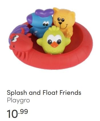Aanbiedingen Splash and float friends playgro - Playgro - Geldig van 26/06/2022 tot 02/07/2022 bij Baby & Tiener Megastore