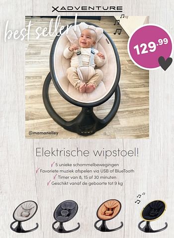 Aanbiedingen X-adventure elektrische wipstoel - Xadventure - Geldig van 26/06/2022 tot 02/07/2022 bij Baby & Tiener Megastore