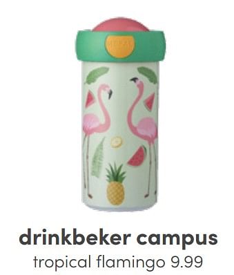 Aanbiedingen Drinkbeker campus tropical flamingo - Mepal - Geldig van 26/06/2022 tot 02/07/2022 bij Baby & Tiener Megastore