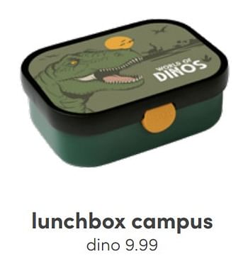 Aanbiedingen Lunchbox campus dino - Mepal - Geldig van 26/06/2022 tot 02/07/2022 bij Baby & Tiener Megastore