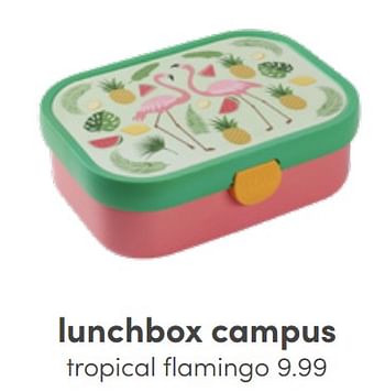 Aanbiedingen Lunchbox campus tropical flamingo - Mepal - Geldig van 26/06/2022 tot 02/07/2022 bij Baby & Tiener Megastore