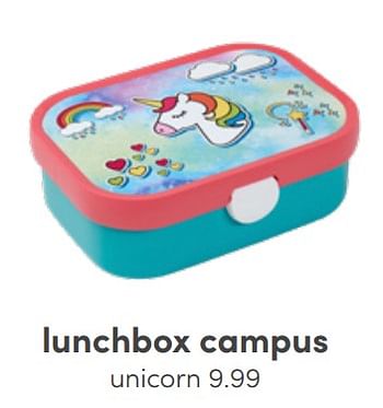 Aanbiedingen Lunchbox campus unicorn - Mepal - Geldig van 26/06/2022 tot 02/07/2022 bij Baby & Tiener Megastore